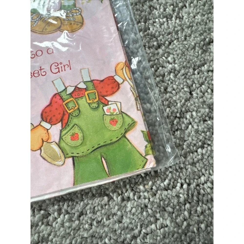 American Greetings Vintage Strawberry Shortcake Gift Wrap 2 Sheets 20 x 30 in